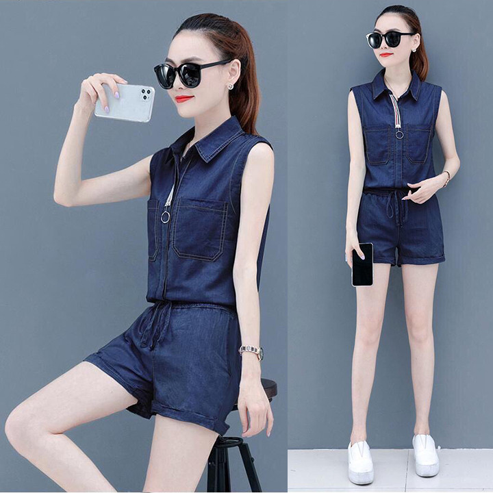BỘ JEAN ĐÙI ÁO SÁT NÁCH CỔ SƠ MI PHỐI VIỀN SỌC